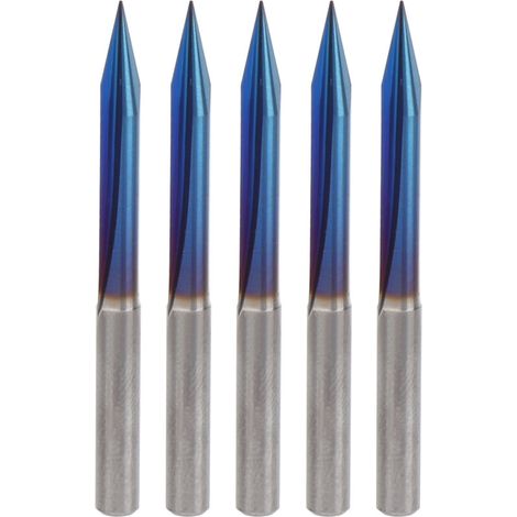 5 pièces 2 cannelures V pointe gravure fraise en bout 4mm tige droite en acier tungstène outils de sculpture 4x0.3x25mm (1/5)
