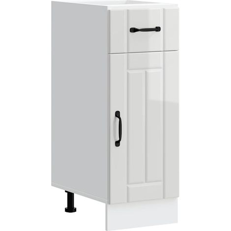 Küchen-Unterschrank Lucca Hochglanz-Weiß Holzwerkstoff
