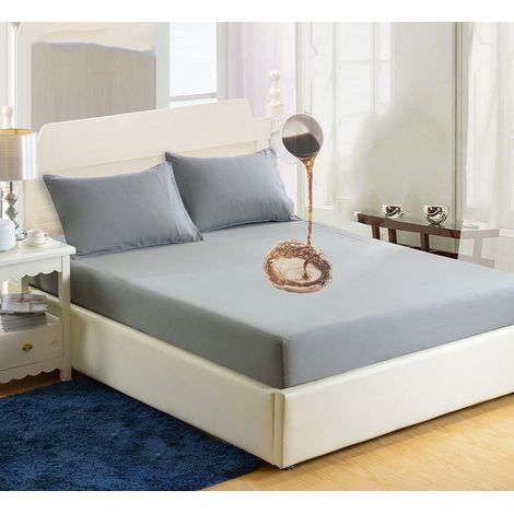 Protège-matelas imperméable pour lit simple - Imperméable - Doux et silencieux - Lavable - Respirant - 30 cm de profondeur (1/5)