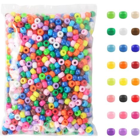 JamY Home 1200 perles en plastique pour la fabrication de bracelets, perles multicolores pour tresses, loisirs créatifs, bijoux Kandi, porte-clés et (1/5)