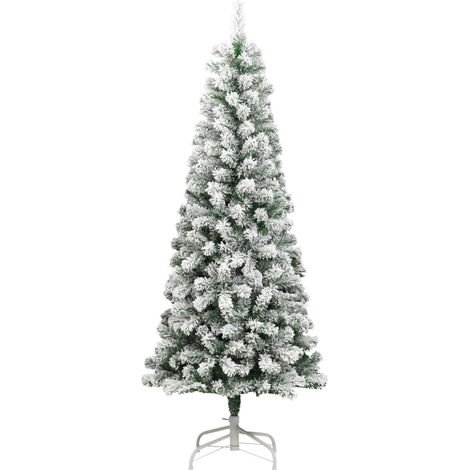 Sapin de Noël Arbre de Noël artificiel à charnières avec neige floquée 240 cm (1/5)