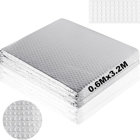 3.2 m Roll of Double Sided Aluminium Thermal Insulation 3 mm x 60 cm Heat and Cold Resistant Aluminium Back Radiator for Doors Rooftop Camper Cars and Walls (1/5)