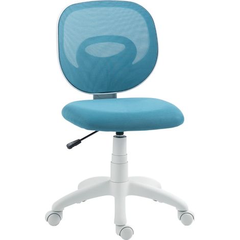 Silla de oficina ergonómica azul con respaldo en C, altura regulable y ruedas HOMVRA (1/4)