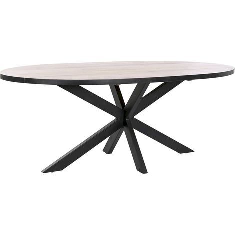 Table de salon élégante métal et bois mango - Métal noir et bois de mango naturel (1/5)
