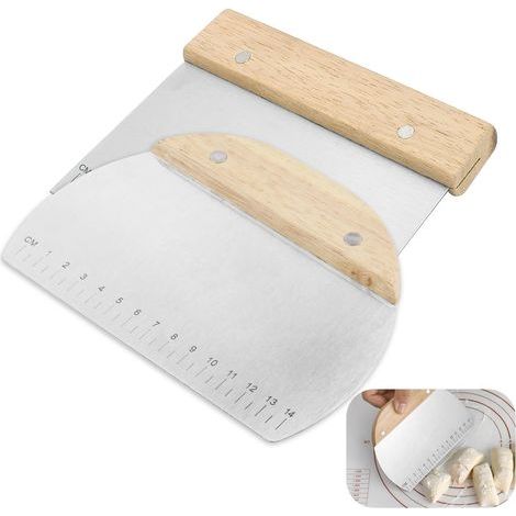 Set of two multifunctional stainless steel scrapers, robust and durable, with an ergonomic design. (1/5)