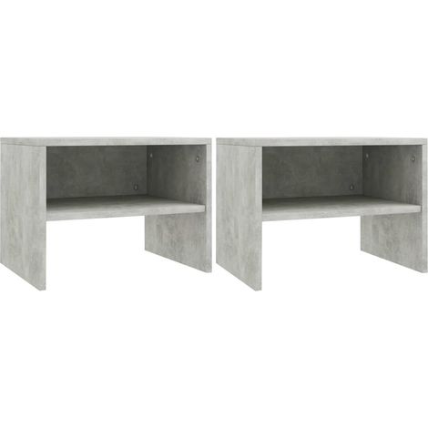 Nachttische 2 Stk. Betongrau 40x30x30 cm Holzwerkstoff
