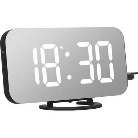 Réveil Adoric, Horloge numérique avec grand affichage à DEL facile à lire de 6,5 po, mode de gradation, deux ports de chargeur USB (1/4)