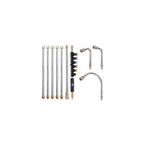 Pistolet pulvérisateur de nettoyage de toiture 10 pièces, raccord rapide 1/4", kit de nettoyage de gouttières (1/5)