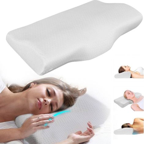 Memory Foam Pillow Neck Back Support Orthopaedic Firm Head Pillows Fast Rebound Memory Foam Cervical Pillow for Head Neck and Shoulder Support