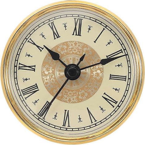 Insert pour horloge à quartz de 70 mm, mouvement à quartz rond, horloge miniature à chiffres romains, compatible avec un trou de 61 mm (3,1 pouces) de diamètre (B). (1/5)