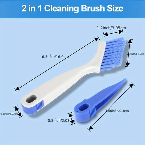 Lot de 4 petites brosses de nettoyage : Brosse pour évier de cuisine et salle de bains avec fonction porte coulissante pour fenêtre, dédiée au nettoyage en profondeur des rails de fenêtre (1/4)