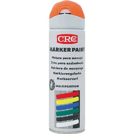 Peinture aérosol CRC MARKER PAINT, Orange Fluorescent, 500ml ( Prix pour 1 )