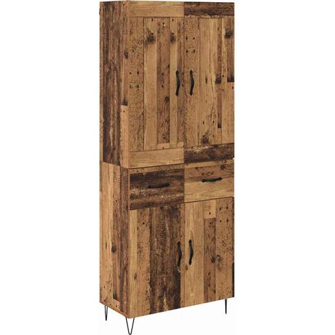 Maison Exclusive - Aparador alto con cajón Madera envejecida 69,5
