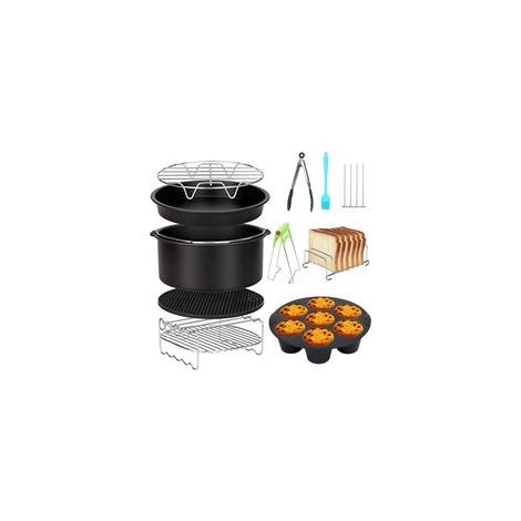 Inch Accessoires De Friteuse 10 Pièces Pour Gowise Phillips Cozyna Airfryer XL 3.8QT-5.8QT, Cadeau Supplémentaire 4PCS Aiguille Barbecue(Black 10 PCS) - DKSFJKL (1/5)
