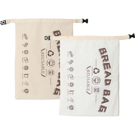 Confezione da 2 sacchetti per il pane in cera d'api XL per lievito madre e pane – Sacchetti riutilizzabili in cotone biologico, conservazione sostenibile degli alimenti, adatti al congelatore (2 pezzi (1/5)