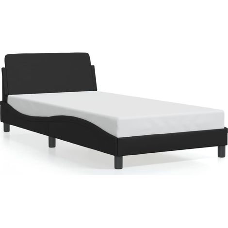 Lit simple,Lit adulte,Cadre de lit Dover noir 100x200 cm similicuir CFW6533294 (1/5)