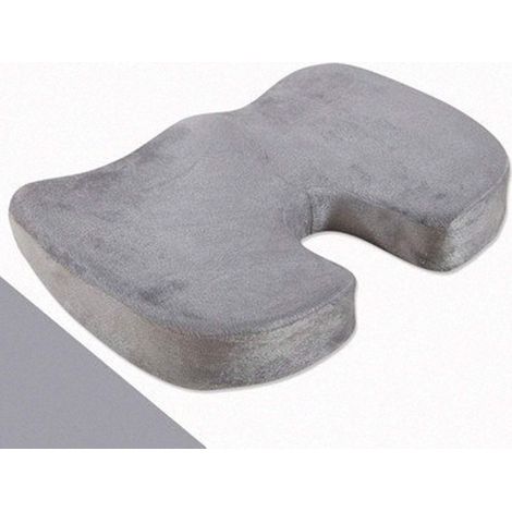 Coussin de siège confortable et professionnel en mousse à mémoire de forme pour le coccyx, adapté aux chaises de bureau, aux sièges de voiture et aux sièges de stade (gris) (1/5)