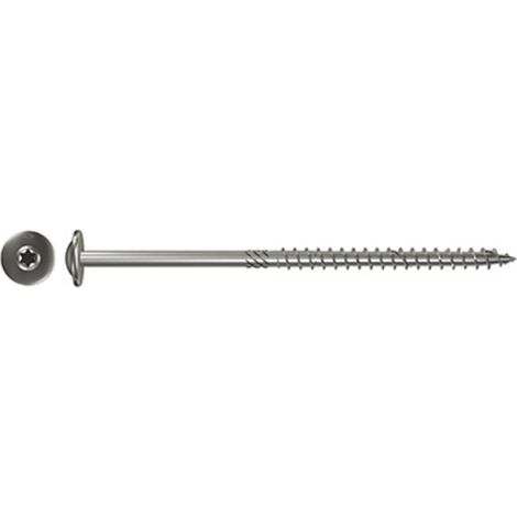 Fischer 100x vis à bois Power-Fast 6 x 180 tête plate A2 acier inoxydable filetage partiel étoile interne TX - 657439 (1/2)