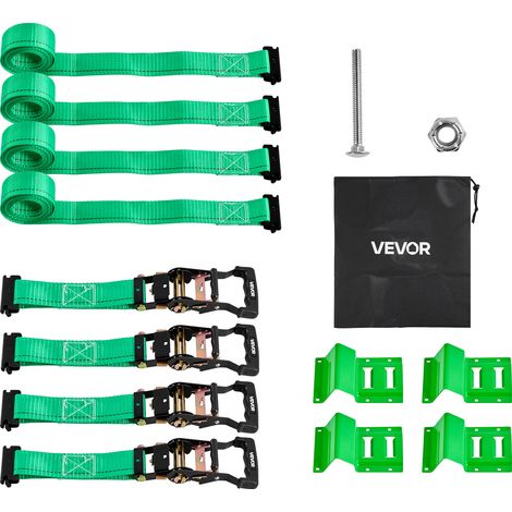 VEVOR Cinghia di Fissaggio per Ruote 50,8 x 2438,4 mm con Fibbia e Resistenza alla Trazione di 1986,73 kg e Capacita di Carico di 662 kg, Cinghia di Fissaggio per Ruote, SUV, Rimorchi, Verde