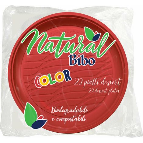 Piatti Natur Rosso 20pz BIBO - size Piatto dessert (1/3)