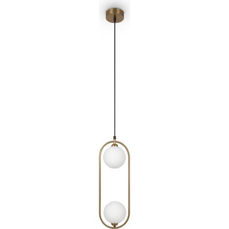 Lustre suspension laiton boules blanches Maytoni Ring MOD013PL-02 (1/5)