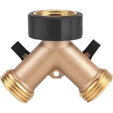 Robinet Jardin Laiton 2 Voies, Femelle, 3/4, Y, Arrosage, Rapide, Jardin, Complet, Rapide, Robuste (1/5)