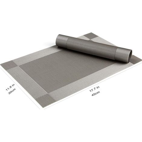 dessous de plat en PVC gris lot de 6 30x45 cm résistant chaleur (1/4)