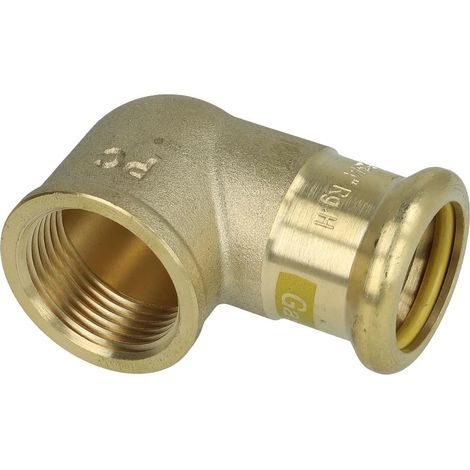 Raccord a sertir en bronze Coude 90° fem/fem 22x3/4" filet fem, Type 6090g contour M