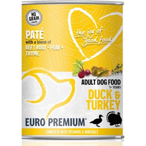 Nassfutter für ausgewachsene Hunde mit Huhn und Pute, Alleinfuttermittel 400 g