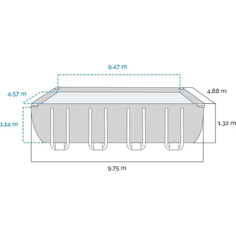 Piscine tubulaire rectangulaire Intex Ultra XTR 9,75 x 4,88 x 1,32 m