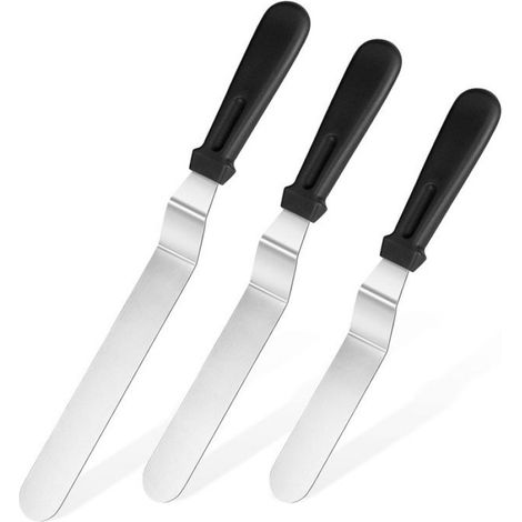 3 Spatules, Lame acier inoxydable 420, Manche PP antidérapant, Flexible, Pâtisserie maison (1/5)