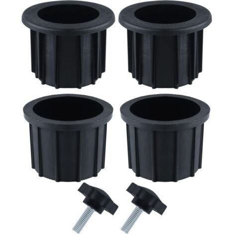2 sets (6 pieces) balcony parasol accessories - 4 rings + 2 black button screws (1/4)