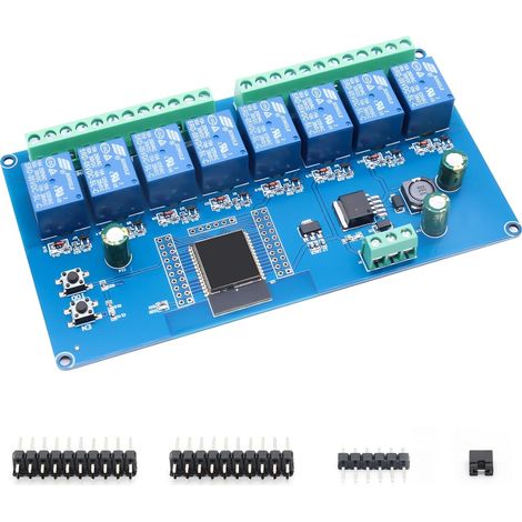 8 Canaux Module de Relais, DC5-30V Relais WIFI Bluetooth 8 relais avec Carte de Développement Secondaire（LC-Relay-ESP-32-8R-D5） (1/5)