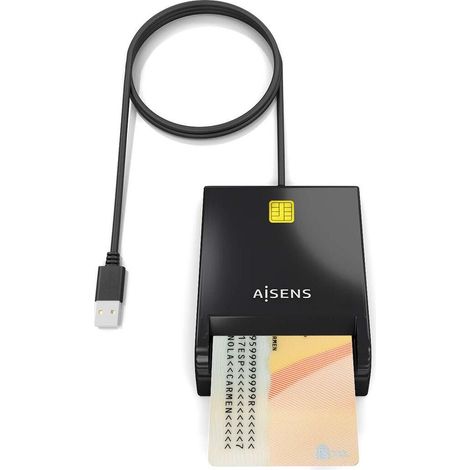 Lettore di smart card Aisens ASCR-SN06-BK USB alta velocità (1/3)