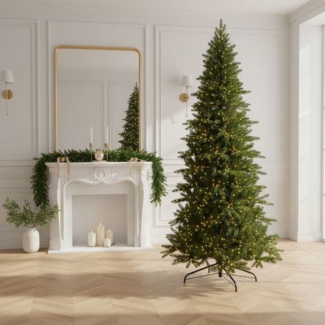 Albero di Natale slim "Theo" con Led 100 % PE Effetto Real Touch di Altissima Qualità -270 cm (1/5)
