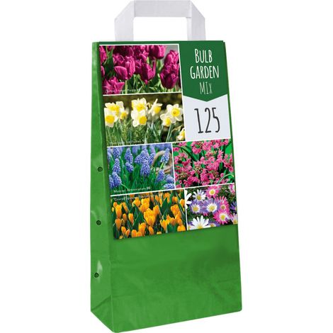 Mix de 125 bulbes de fleurs multicolores – Crocus, tulipes, narcisses, anémones – Plantation septembre à décembre – Floraison février à juin – JUB
