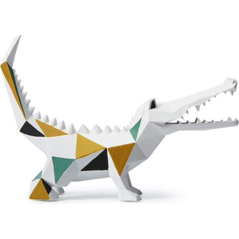 Statue Crocodile Décorative Figurine Animal Résine Sculpture Art Cadeau 27cm (1/5)