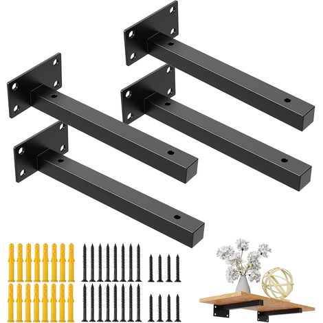 Jiajia AI, 4 Pcs Équerre Étagère Support Étagere pour Murale pour jardin, terrasse et extérieur (1/5)