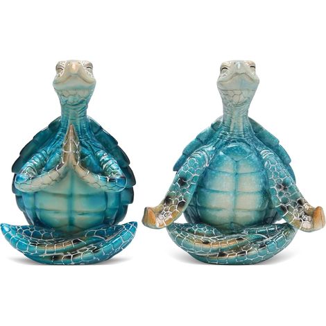 Tortue de Yoga Decoration Maison Tortue Créative de Méditation Décoration D'intérieur, pour Le Bureau, la Maison, Le Jardin Créer Une Ambiance Relaxante et Spirituelle Deco Maison (2 Pcs) (1/5)