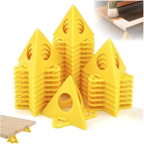 40 Pièces Support Pyramide Peinture Cone Support Peinture, Jaune Cône Toile et Triangle de Peinture Stands Rehausseurs de Porte d'Armoire pour Armoires de Cuisine Travail de Peinture Propre (1/5)