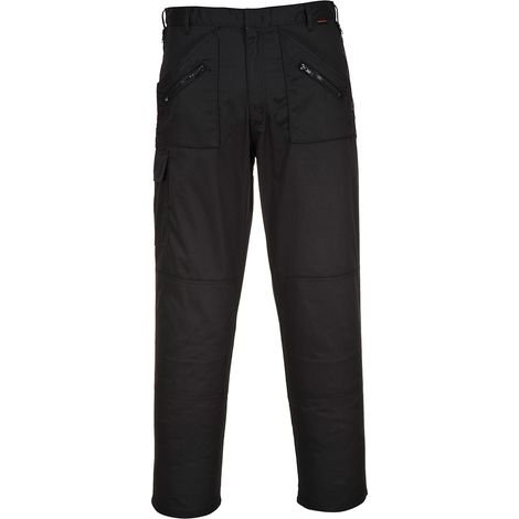 Pantalón de trabajo asiento y rodilleras reforzadas C70 Action, Altos PORTWEST S887 36 pulgadas Negro