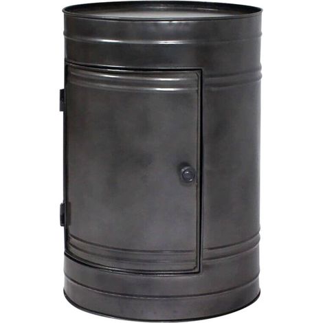 Made In Meubles – Table de chevet en métal gris 60x40x40cm – Style industriel – 1 tiroir – Entretien facile avec chiffon doux (1/5)