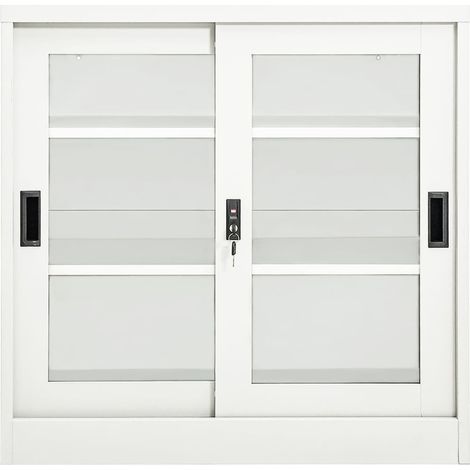 Maison Exclusive - Armadio con Ante Scorrevoli Bianco 90x40x90 cm in Acciaio