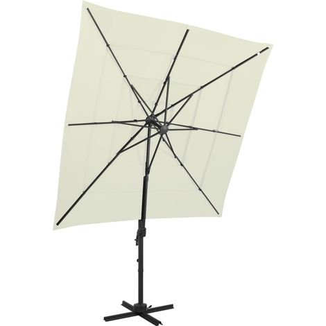 Sonnenschirm mit Aluminium-Mast 4-lagig Sandfarben 250x250 cm