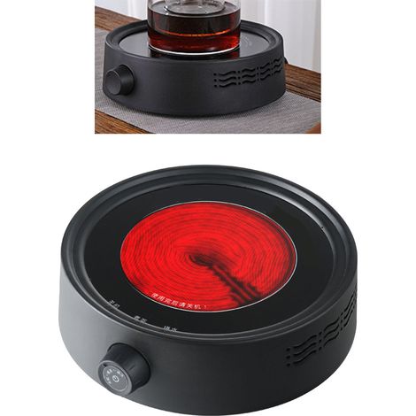 Plaque chauffante électrique en céramique blanche, résistante à la chaleur et efficace, prise CN 220 V, pour faire bouillir de l'eau, du café ou du thé. (1/4)