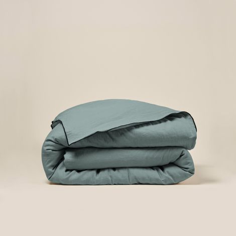 Housse de couette en Lin lavé légèrement froissé CARLINA (1/4)