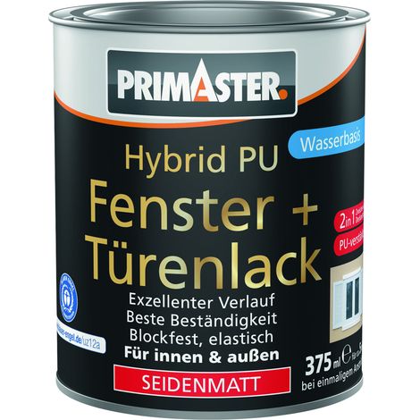 Primaster Hybrid PU-Fenster + Türenlack 375 ml weiß seidenmatt Lack