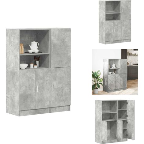 Ensemble d'armoires de cuisine 2 pcs gris béton bois ingénierie - Ensemble D'armoires De Cuisine - Ensembles D'armoires De Cuisine - Ensemble D'éléments De Cuisine - Ensemble D'armoires De Cuisine Mod (1/5)
