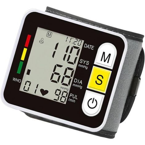 Tensiomètre, tensiomètre au poignet, fonction de mémoire de 99 mesures, tensiomètre automatique, tensiomètre, capteur de positionnement pour une mesure précise (1/5)