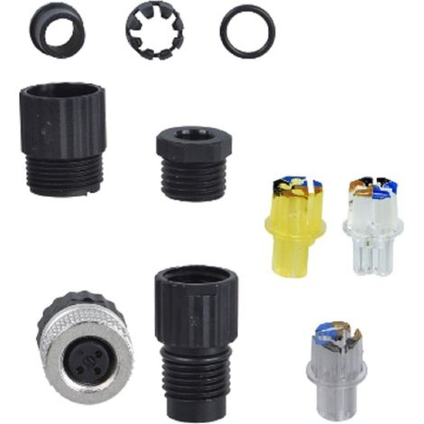 Schneider connettore con morsetti m8 femmina dritto 3pin, pressacavo m9,5x1 xzcc8fdm30v